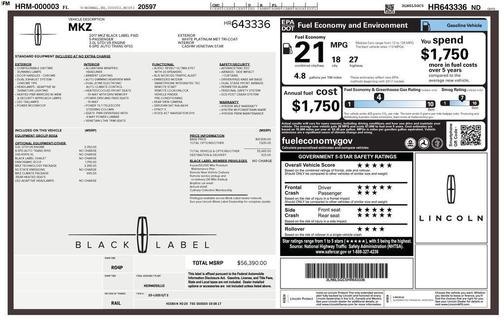 2017 Lincoln MKZ Black Label