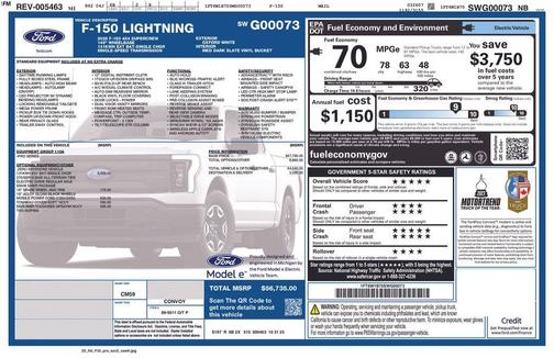 Oxford White 2025 Ford F-150 Lightning Pro