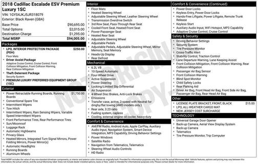 Black Raven 2018 Cadillac Escalade ESV Premium Luxury