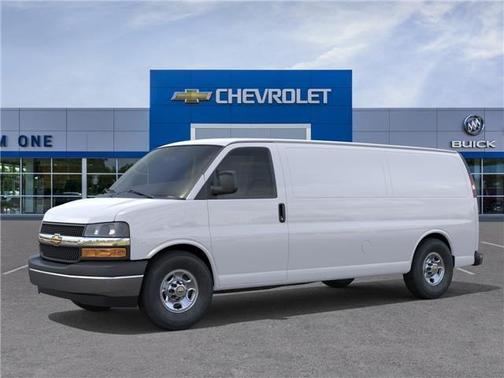 Summit White 2026 Chevrolet Express 3500 3500 Extended Wheelbase, WT, RWD
