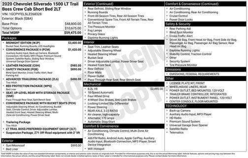 2020 Chevrolet Silverado 1500 LT Trail Boss