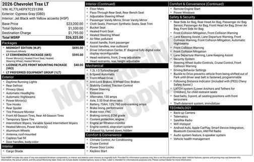 Cypress 2026 Chevrolet Trax LT