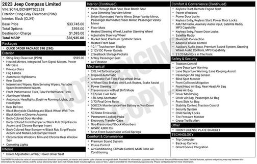 Sting Gray Clearcoat 2023 Jeep Compass Limited