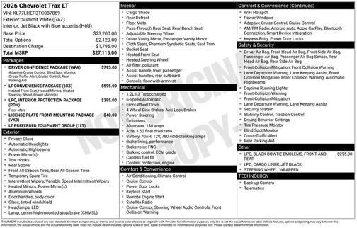 2026 Chevrolet Trax LT