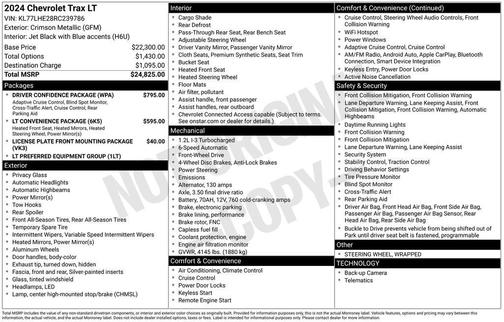Crimson Metallic 2024 Chevrolet Trax LT