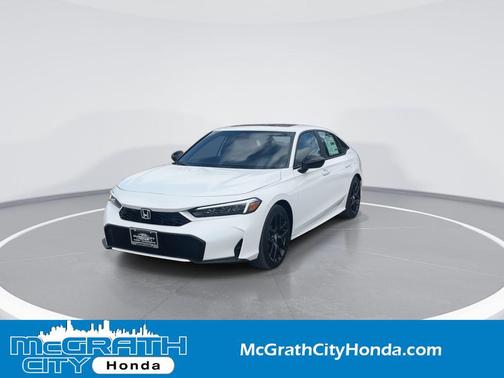 Platinum White Pearl 2026 Honda Civic Hybrid Sport