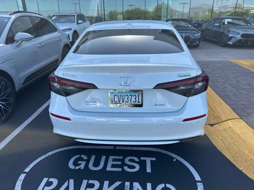 Platinum White 2025 Honda Civic Hybrid Sport