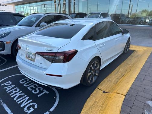Platinum White 2025 Honda Civic Hybrid Sport
