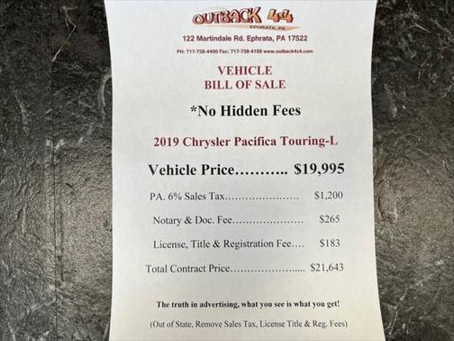2019 Chrysler Pacifica Touring L