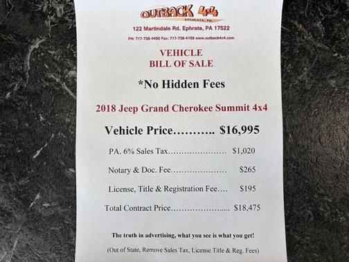 2018 Jeep Grand Cherokee Summit