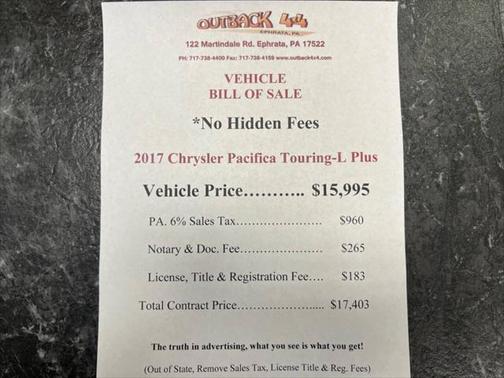 2017 Chrysler Pacifica Touring-L Plus