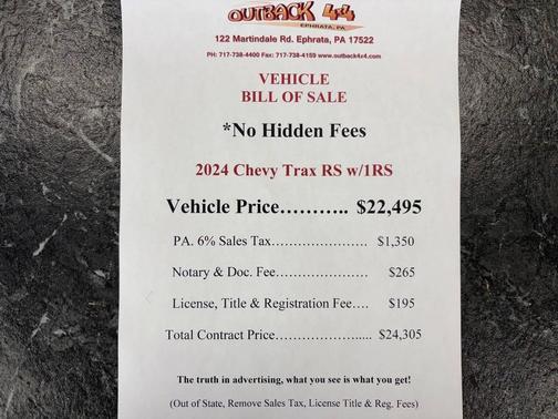 2024 Chevrolet Trax RS 4dr Crossover w/1RS