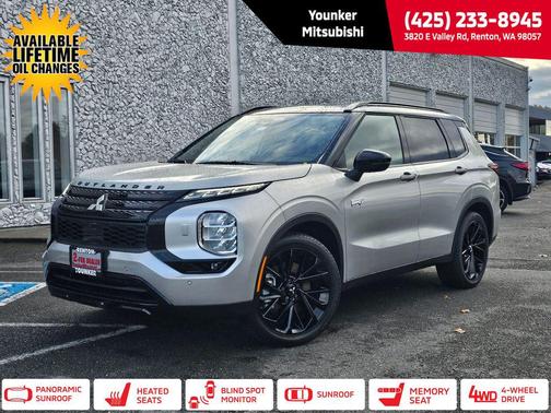 Alloy Silver Metallic W/ Black Roof 2025 Mitsubishi Outlander PHEV SEL