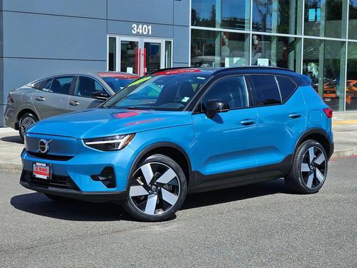Fjord Blue Metallic 2023 Volvo XC40 Recharge Pure Electric Twin Ultimate