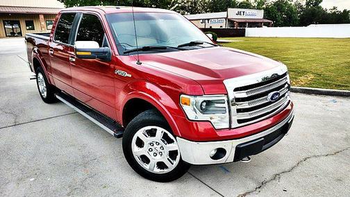 Red 2013 Ford F-150 Lariat