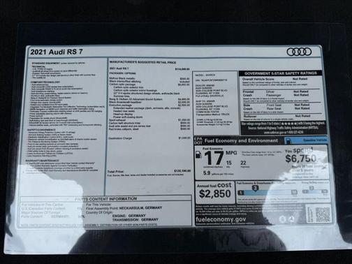 2021 Audi RS 7 4.0T