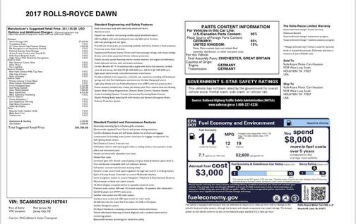 2017 Rolls-Royce Dawn Convertible