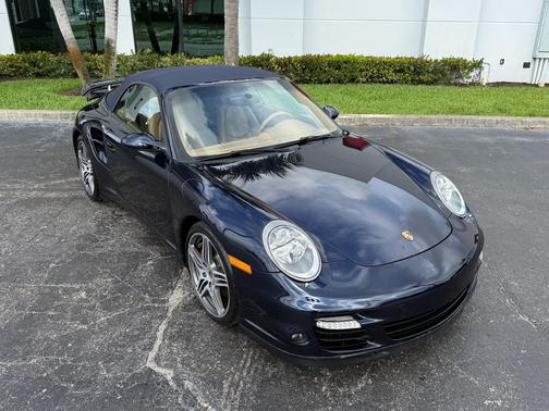 Midnight Blue Metallic 2009 Porsche 911 Turbo Cabriolet