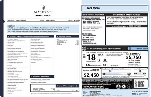 2022 Maserati MC20 Coupe