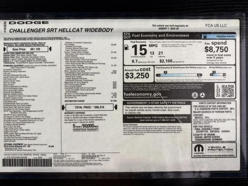2021 Dodge Challenger SRT Hellcat