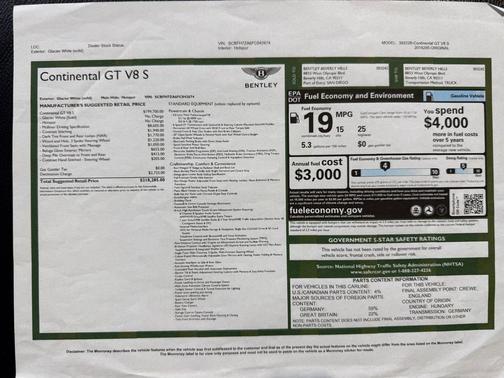 2015 Bentley Continental GT V8 S