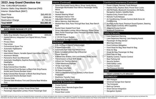Baltic Gray Metallic Clearcoat 2023 Jeep Grand Cherokee 4xe Base