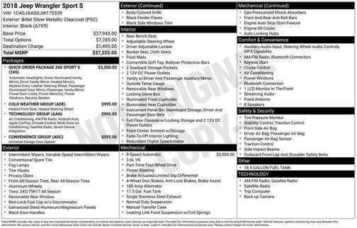 Billet Silver Metallic Clearcoat 2018 Jeep Wrangler Sport S