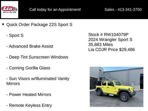 High Velocity Clearcoat 2024 Jeep Wrangler Sport S