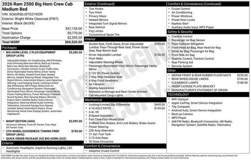 2026 RAM 2500 Big Horn Crew Cab 4x4 6'4' Box