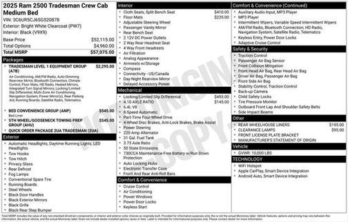 2025 RAM 2500 Tradesman Crew Cab 4x4 6'4' Box