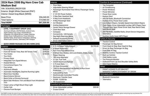 2024 RAM 2500 Big Horn Crew Cab 4x4 6'4' Box