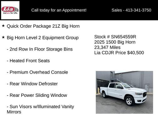 Bright White Clearcoat 2025 RAM 1500 Big Horn/Lone Star