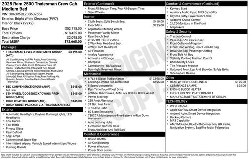 2025 RAM 2500 Tradesman Crew Cab 4x4 6'4' Box