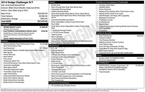 Billet Silver Metallic Clearcoat 2014 Dodge Challenger R/T