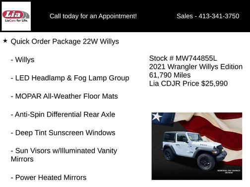 Bright White Clearcoat 2021 Jeep Wrangler Willys