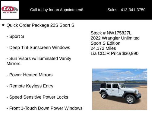 Bright White Clearcoat 2022 Jeep Wrangler Unlimited Sport