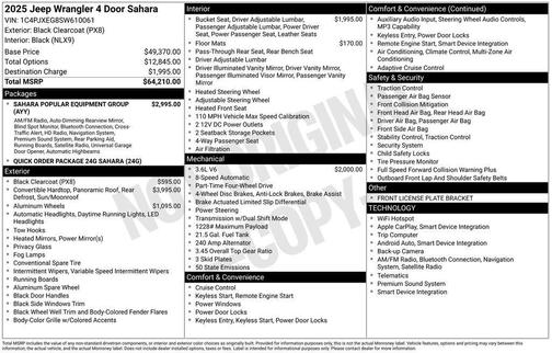 2025 Jeep Wrangler 4-Door Sahara 4x4