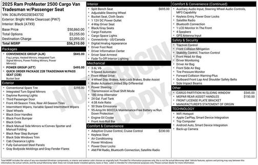 2025 RAM ProMaster 2500 Tradesman