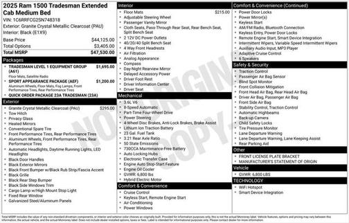 2025 RAM 1500 Tradesman