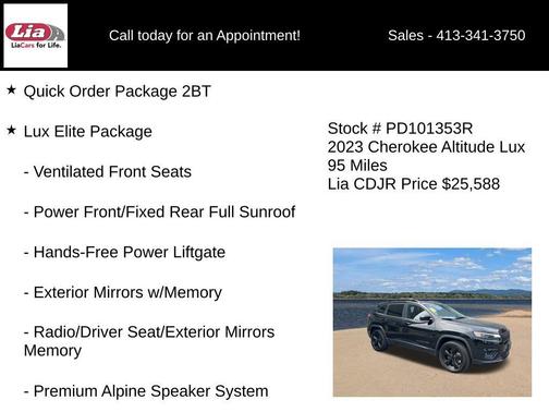 Diamond Black Crystal Pearlcoat 2023 Jeep Cherokee Altitude