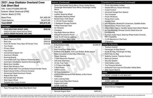 2021 Jeep Gladiator Overland