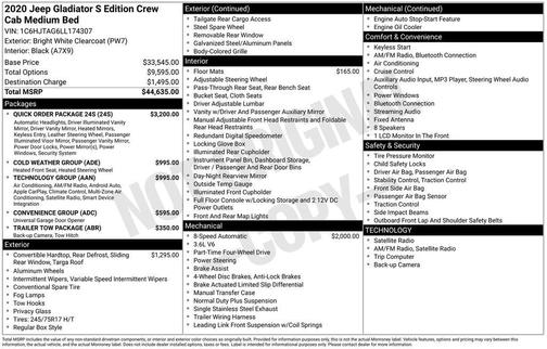 2020 Jeep Gladiator Sport S