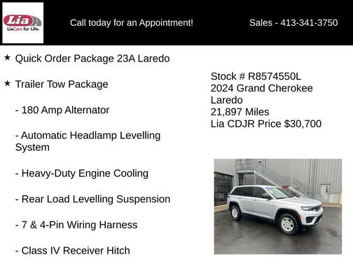 Silver Zynith 2024 Jeep Grand Cherokee Laredo