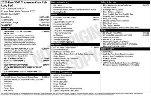 2026 RAM 3500 Tradesman