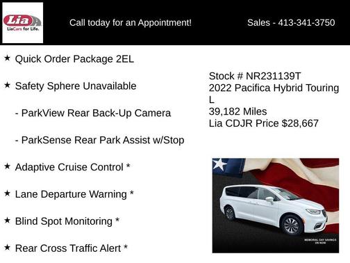 Bright White Clearcoat 2022 Chrysler Pacifica Hybrid Touring L