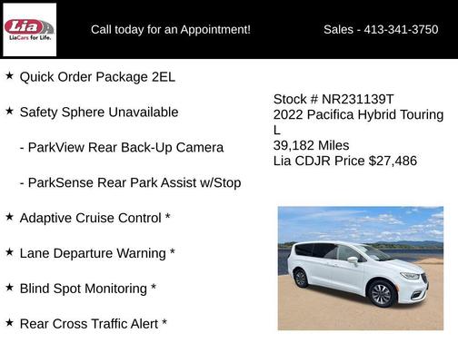 Bright White Clearcoat 2022 Chrysler Pacifica Hybrid Touring L