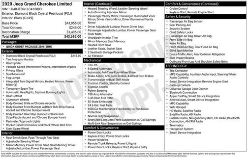 Diamond Black Crystal Pearlcoat 2020 Jeep Grand Cherokee Limited