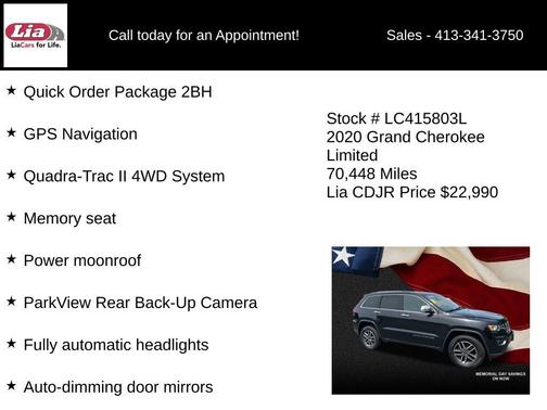 Diamond Black Crystal Pearlcoat 2020 Jeep Grand Cherokee Limited