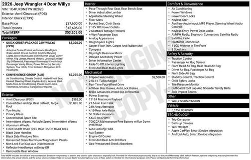 2026 Jeep Wrangler Willys