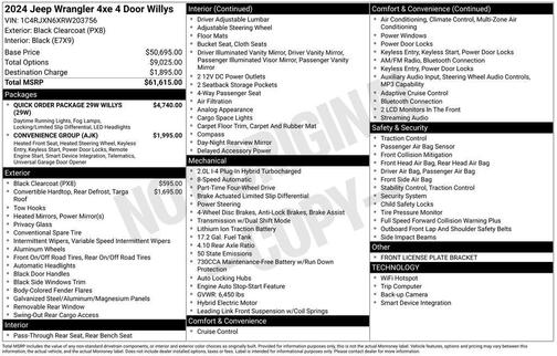 Black Clearcoat 2024 Jeep Wrangler 4xe Willys